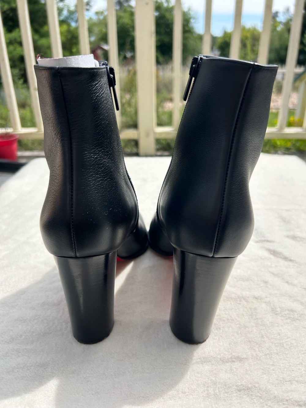 Authentic Louboutin Adox 85 Black Leather Ankle Red Bottom Booties 39 US 8.5 - Picture 6 of 14